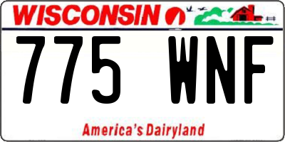 WI license plate 775WNF