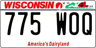 WI license plate 775WOQ