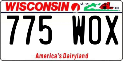 WI license plate 775WOX