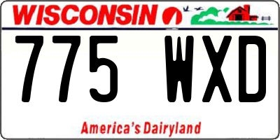 WI license plate 775WXD