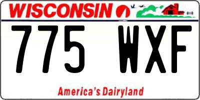 WI license plate 775WXF