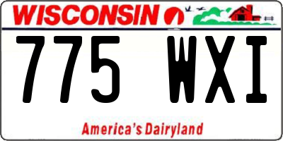 WI license plate 775WXI