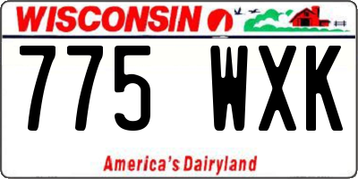 WI license plate 775WXK