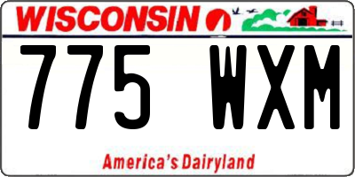 WI license plate 775WXM