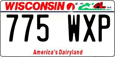 WI license plate 775WXP