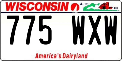WI license plate 775WXW