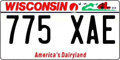 WI license plate 775XAE
