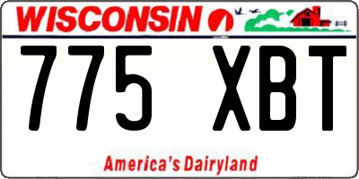 WI license plate 775XBT