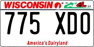 WI license plate 775XDO
