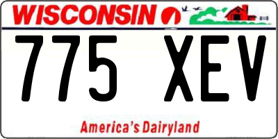 WI license plate 775XEV