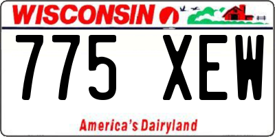 WI license plate 775XEW