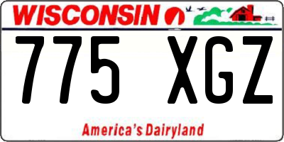 WI license plate 775XGZ