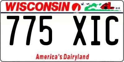WI license plate 775XIC