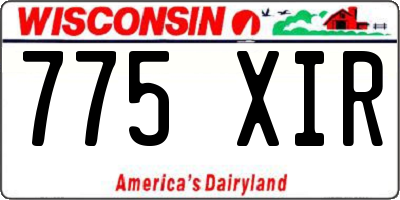 WI license plate 775XIR