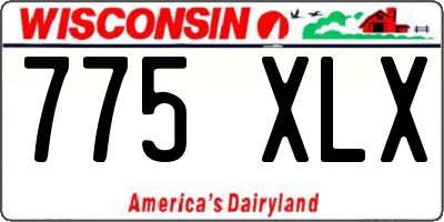 WI license plate 775XLX