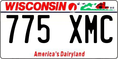 WI license plate 775XMC