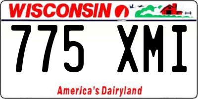 WI license plate 775XMI