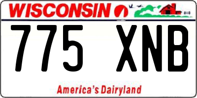 WI license plate 775XNB