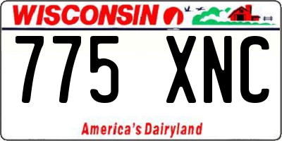 WI license plate 775XNC