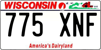 WI license plate 775XNF