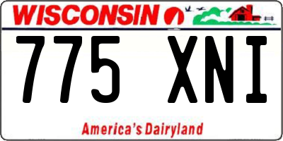 WI license plate 775XNI
