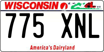 WI license plate 775XNL
