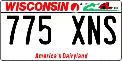 WI license plate 775XNS