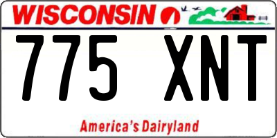WI license plate 775XNT