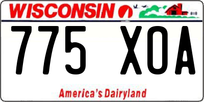 WI license plate 775XOA
