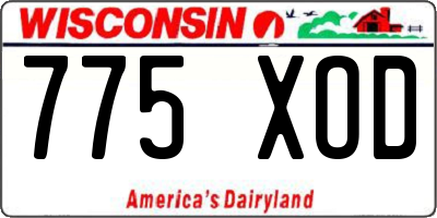 WI license plate 775XOD