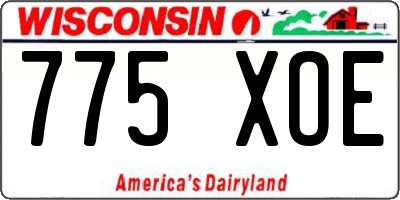 WI license plate 775XOE