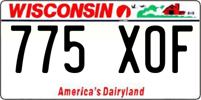 WI license plate 775XOF