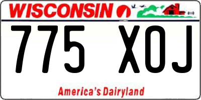 WI license plate 775XOJ