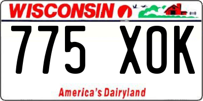 WI license plate 775XOK