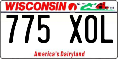 WI license plate 775XOL