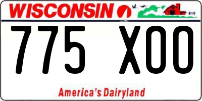 WI license plate 775XOO