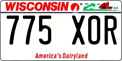 WI license plate 775XOR
