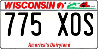 WI license plate 775XOS