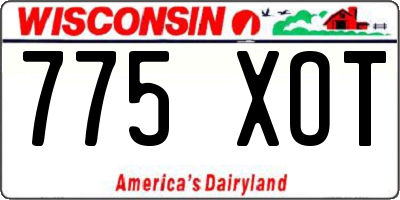 WI license plate 775XOT
