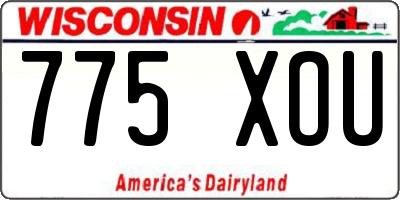 WI license plate 775XOU