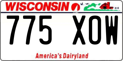 WI license plate 775XOW