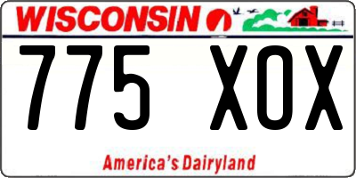 WI license plate 775XOX