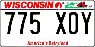 WI license plate 775XOY