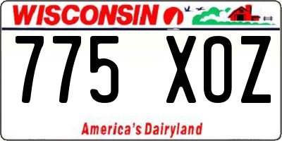 WI license plate 775XOZ