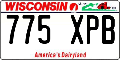 WI license plate 775XPB