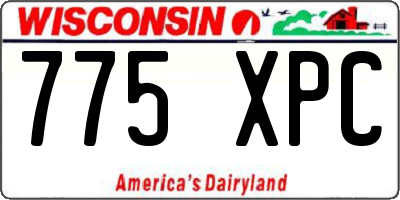 WI license plate 775XPC