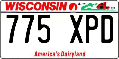 WI license plate 775XPD