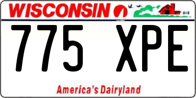 WI license plate 775XPE