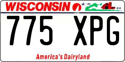 WI license plate 775XPG