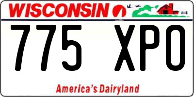 WI license plate 775XPO